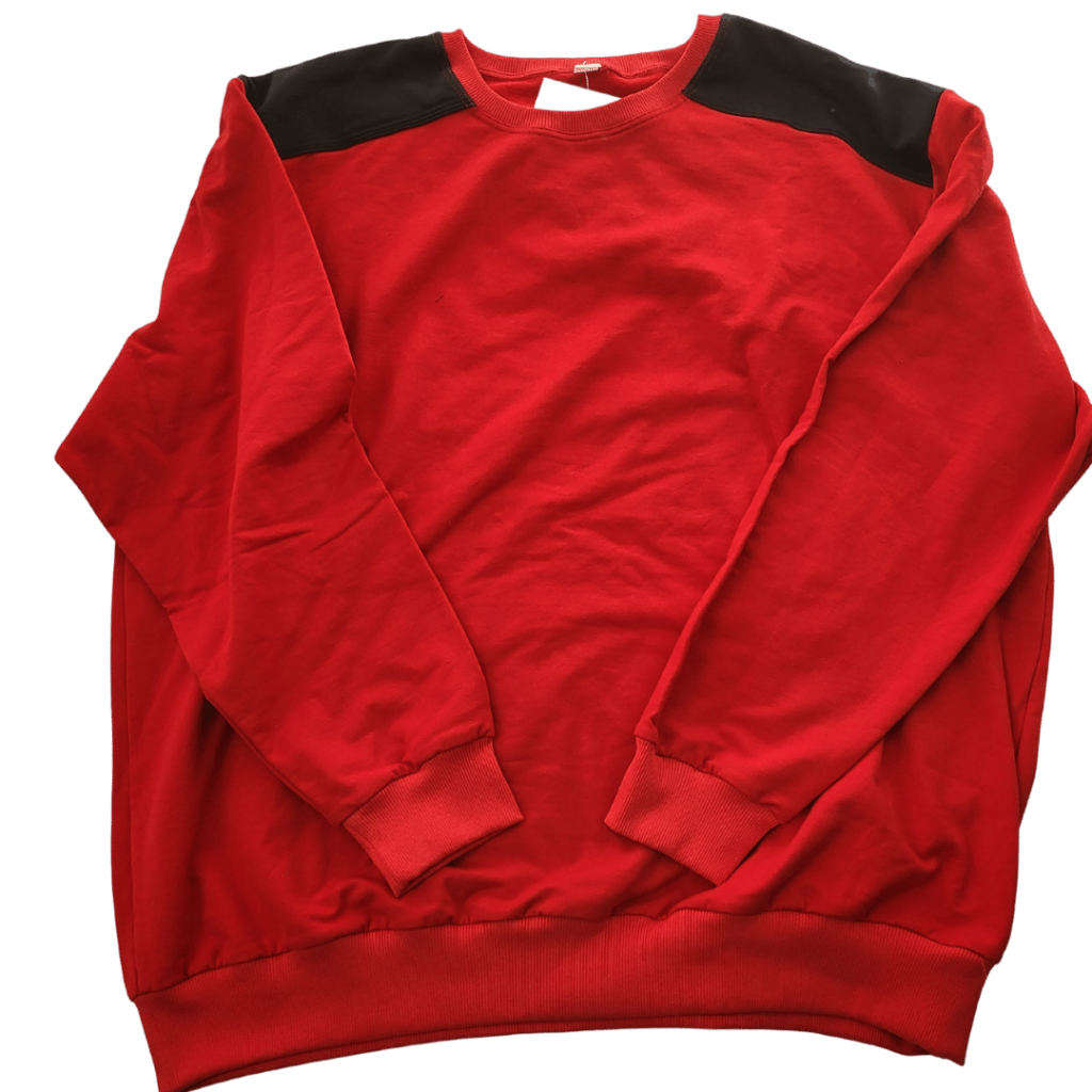 Piros pamut pulover - nagyméretű férfi ruházat