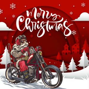 Motoros télapó Merry Christmas